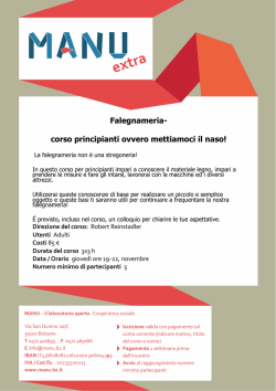 Falegnameria- corso principianti ovvero mettiamoci il naso!