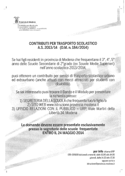 CONTRIBUTI PER TRASPORTO SCOLASTICO A.S. 2013/14 (DM. n