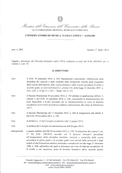 SASSARI 3" del DM 24912010, secondo cui "l percorsi formativi pre