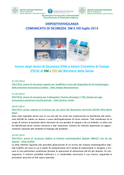 DISPOSITIVOVIGILANZA COMUNICATO DI SICUREZZA DM E IVD