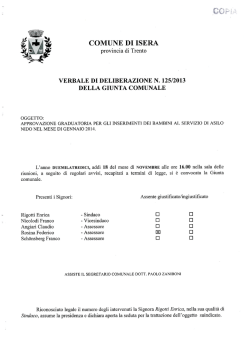 Delibera n. 125/2013 - Graduatoria asilo nido