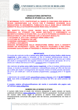 graduatoria definitiva borsa di studio aa 2014/15