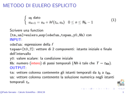 METODO DI EULERO ESPLICITO