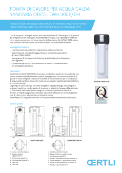 PomPa di calore Per acqua calda sanitaria oertli tWH 300e / eH