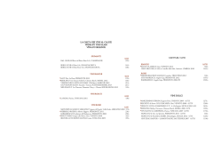 LA CARTA DEI VINI AL CALICE WINEs BY THE GLASS