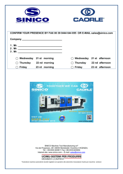 CONFIRM YOUR PRESENCE BY FAX 00 39 0444 644 855 OR E