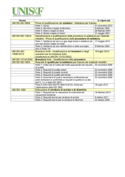 UNI EN ISO 9606 Prove di qualificazione dei saldatori