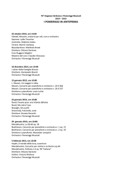 I POMERIGGI IN ANTEPRIMA