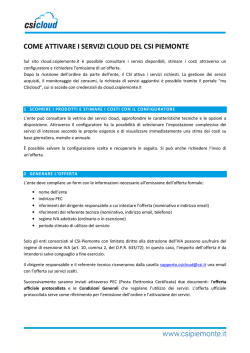 COME ATTIVARE I SERVIZI CLOUD DEL CSI PIEMONTE