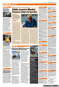 Addio maestro Mankin Faceva volare le barche