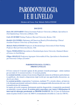 PARODONTOLOGIA I E II LIVELLO - Dipartimento di Scienze