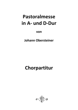 Pastoralmesse Chorpartitur - Kirchenchor St. Johann im Pongau