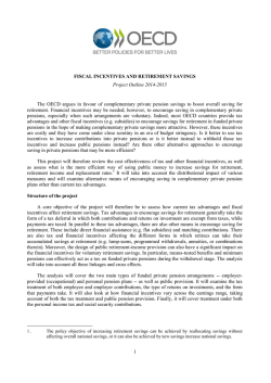 1 FISCAL INCENTIVES AND RETIREMENT SAVINGS