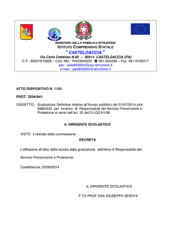 Graduatorie definitive - Istituto Comprensivo Statale Di Casteldaccia