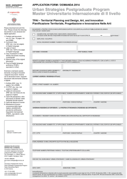 download application form - Urban Strategies Postgraduate Program