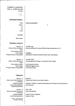 FORMATO EUROPEO PER IL CURRICULUM VITAE Fax