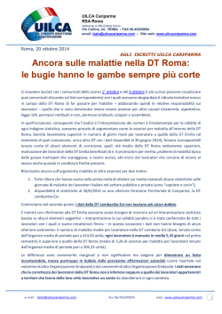 Ancora sulle malattie nella DT Roma: le bugie