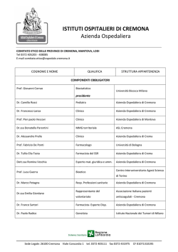 elenco componenti comitato etico - &ldquo;Istituti Ospitalieri&rdquo; di Cremona