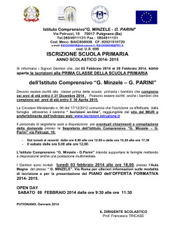 iscrizioni Scuola Primaria G Minzele