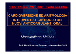 CVE e aritmologia interventistica: ruolo dei nuovi anticoagulanti orali