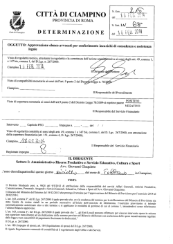 Elenco avvocati per conferimento incarichi di consulenza e assistenza