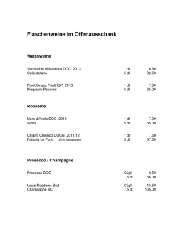 Flaschenweine im Offenausschank