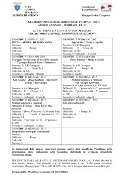 Il calendario degli incontri