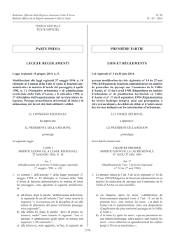 PARTE PRIMA PREMIRE PARTIE LEGGI E REGOLAMENTI LOIS