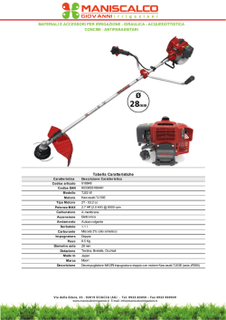 Scheda tecnica - Maniscalco Giovanni Irrigazioni