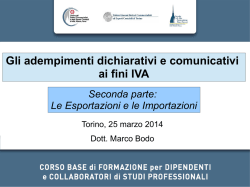 Slides a cura del Dott. Bodo - seconda parte