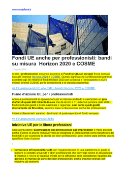 Fondi UE anche per professionisti: bandi su misura