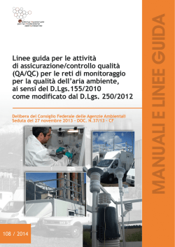 LINEA GUIDA PER LE PROCEDURE DI QA/QC PER LE