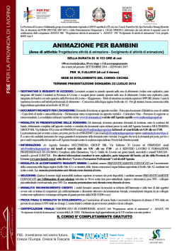 Bando animazione per bambini