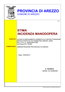 Stima manodopera - Provincia di Arezzo