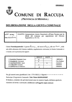 deliberazione della giunta comunale