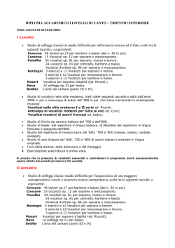 Prassi esecutive e repertorio - Canto