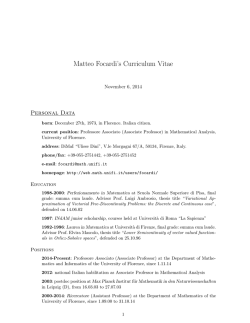 Curriculum Vitae - Dipartimento di Matematica e Informatica "Ulisse