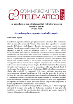 Le agevolazioni per gli interventi di ristrutturazione su immobili privati