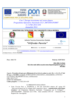 Bando Agenzie PON C1 - www.iteparetopalermo.it