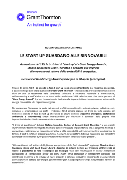 le start up guardano alle rinnovabili