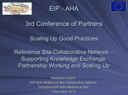Scaling Up Good Practices - Maddalena Illario, Reference Site