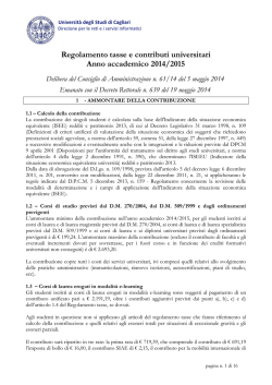 Regolamento Tasse 2014/2015 - Università degli studi di Cagliari.