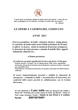 Le opere e i giorni - Comitato per la lotta contro la fame nel mondo