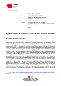 Documento FLC CGIL obiettivi per un vero intervento riformatore
