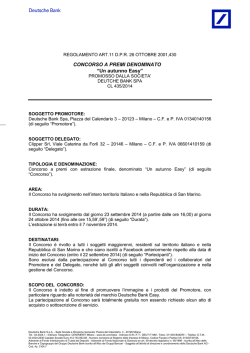 Un autunno Easy - Deutsche Bank S.p.A.