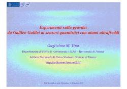 da Galileo Galilei ai sensori quantistici con atomi ultrafreddi