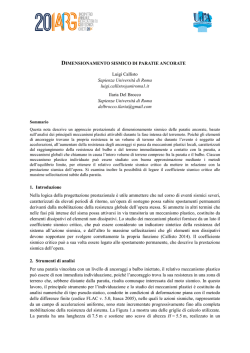 DIMENSIONAMENTO SISMICO DI PARATIE ANCORATE Luigi