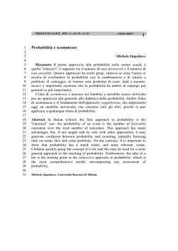 Probabilit&agrave; e scommesse