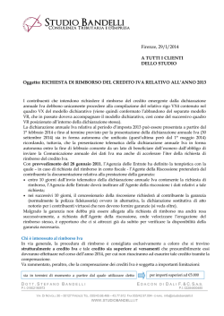 Il rimborso del credito IVA