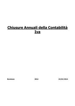 Chiusure Annuali della Contabilit&agrave; Iva